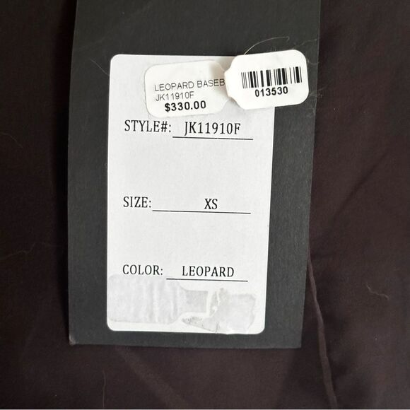 NWT Metric Knits Rabbit Fur Leopard Print Bomber Jacket | XS - Picture 6 of 8